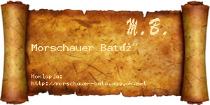 Morschauer Bató névjegykártya